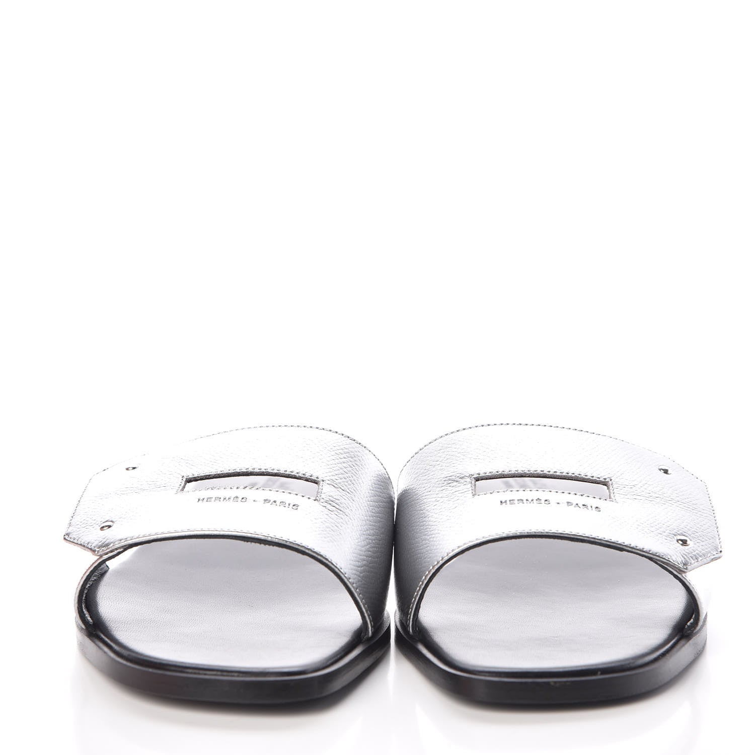 Hermes Epsom View Sandals 41 Argent 2 of 8