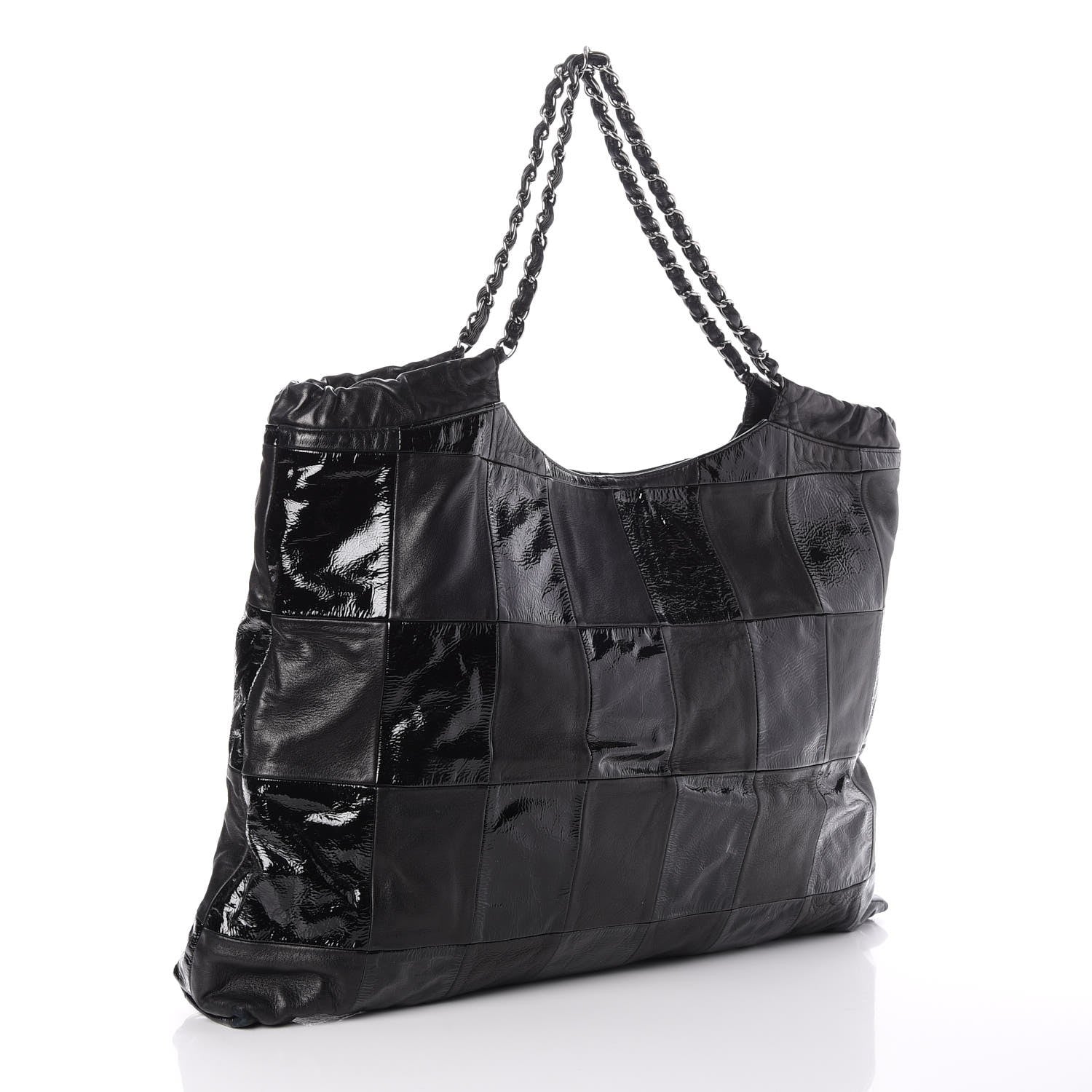 Chanel Patent Patchwork Large Brooklyn Tote Black 3 of 7