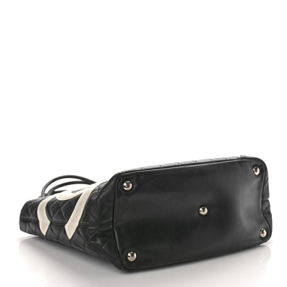 Chanel Calfskin Quilted Large Cambon Tote Black White 4 of 12