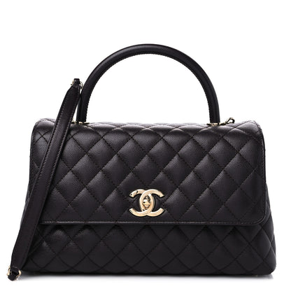 Chanel Caviar Quilted Small Coco Handle Flap Dark Brown 1 of 10