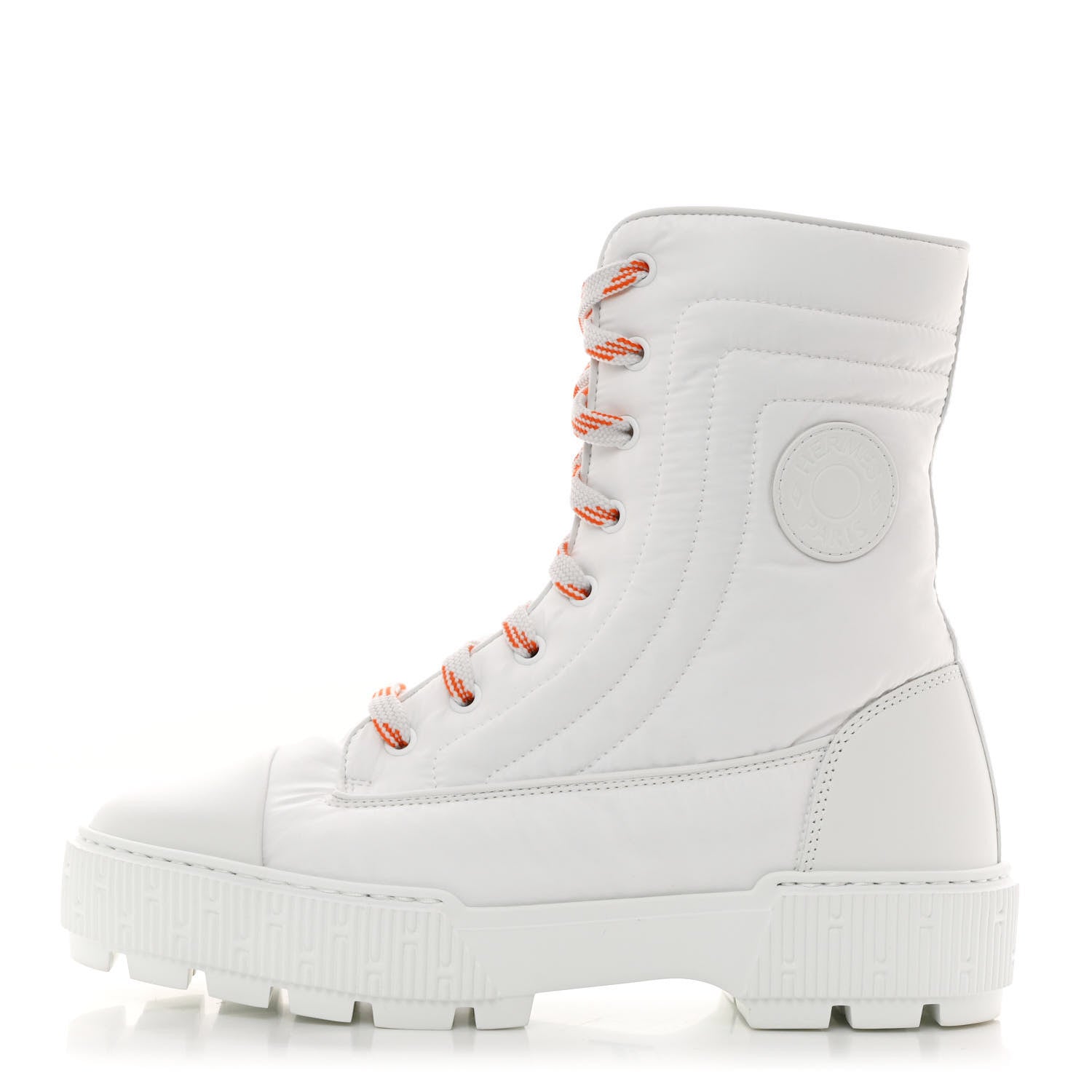 Hermes Calfskin Parachute Fresh Ankle Boots 38 White 1 of 9