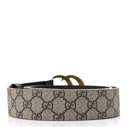 Gucci GG Supreme Monogram Matte Plutone Calfskin Double G 40mm Belt 105 42 Beige Ebony New Acero 2 of 4