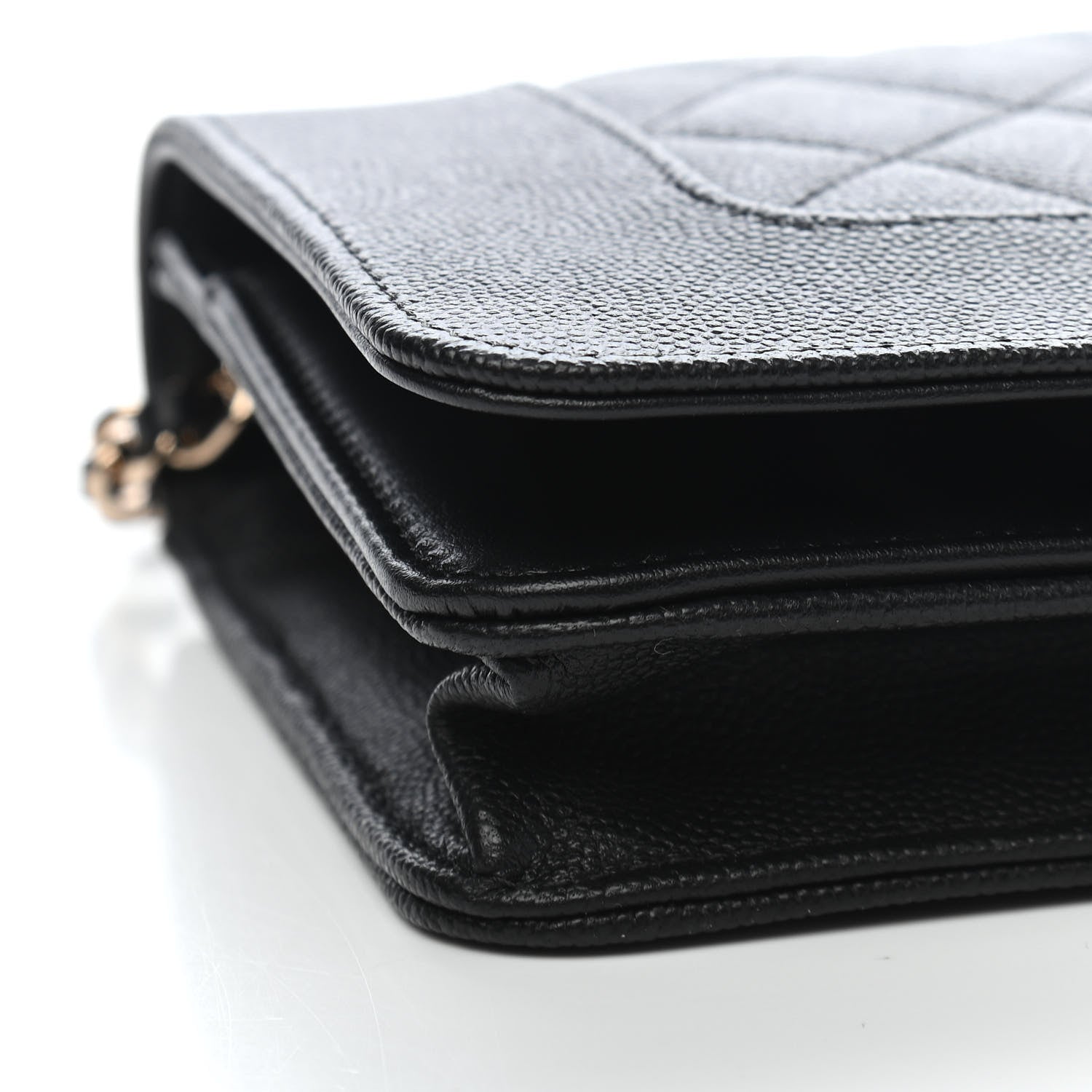 Chanel Caviar Quilted Vintage Mademoiselle Wallet On Chain WOC Black 9 of 10