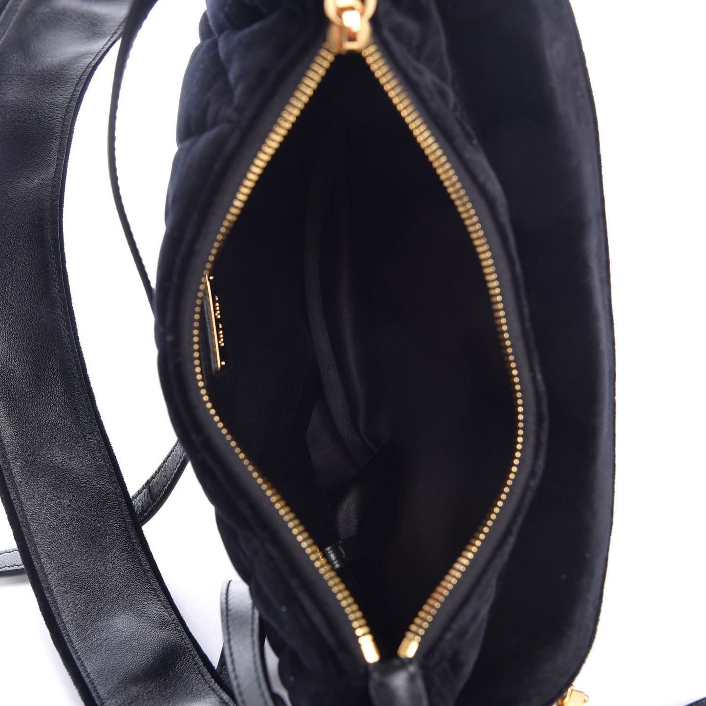 Velluto Matelasse Rider Shoulder Bag Black