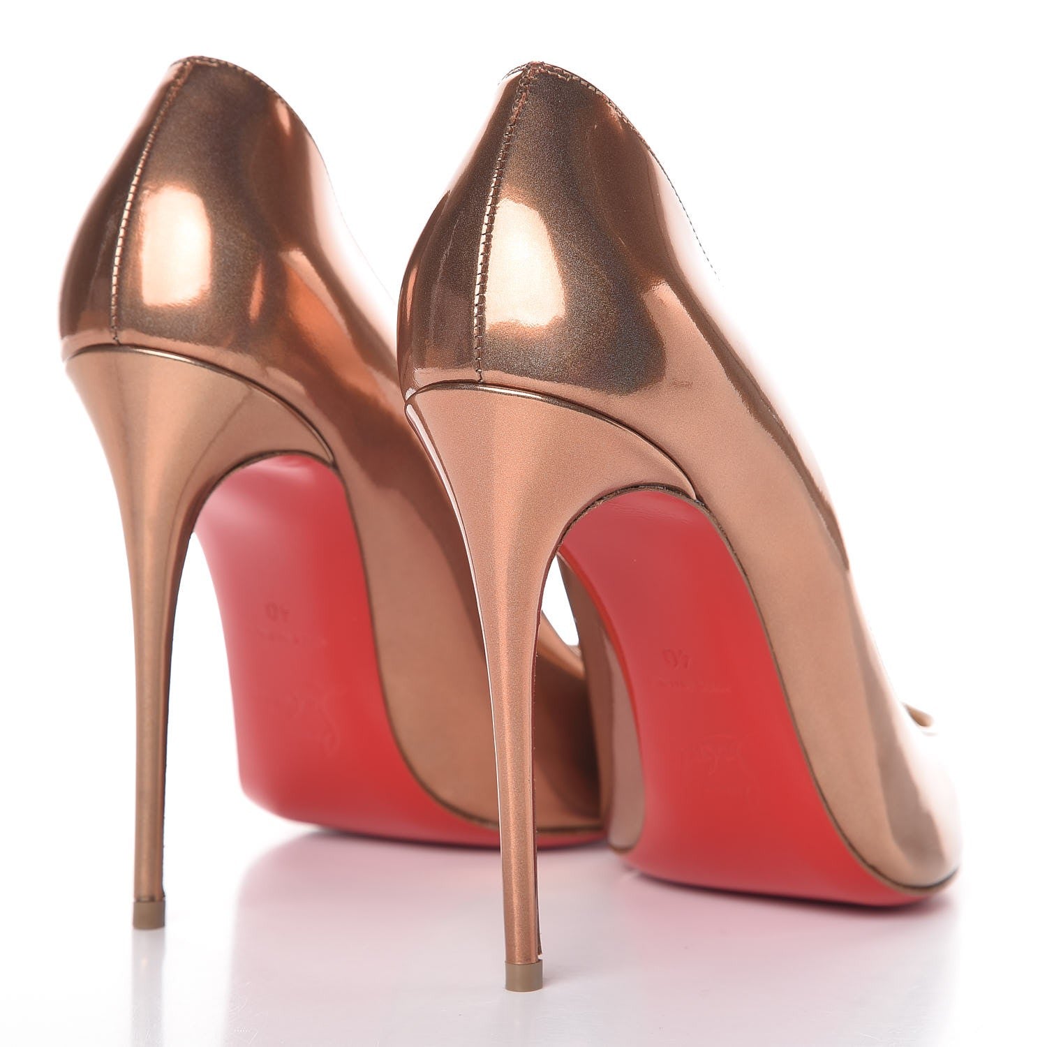 Christian Louboutin Metallic Patent Pigalle Follies 100 Pumps 40 Cappuccino 4 of 8