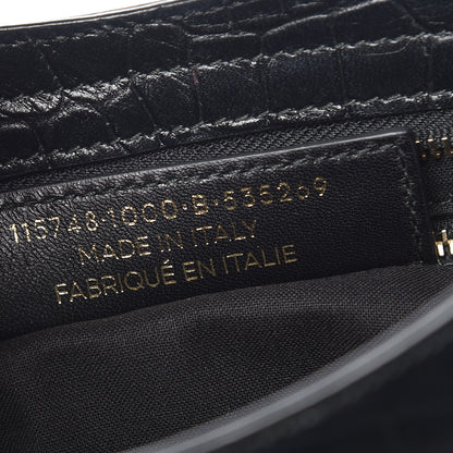 Balenciaga Calfskin Crocodile Embossed Classic Hardware City Black 9 of 9
