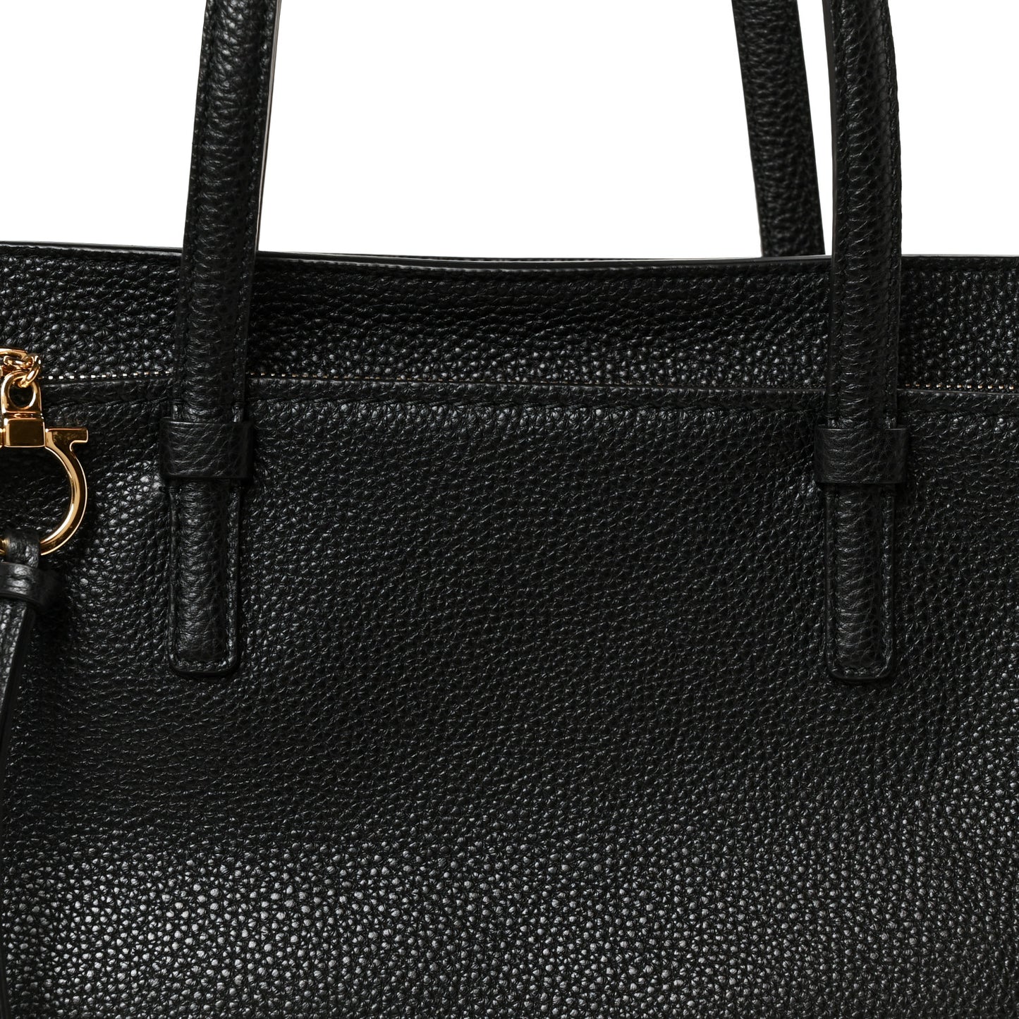 Hammered Calfskin Double Handle Medium Amy Tote Black