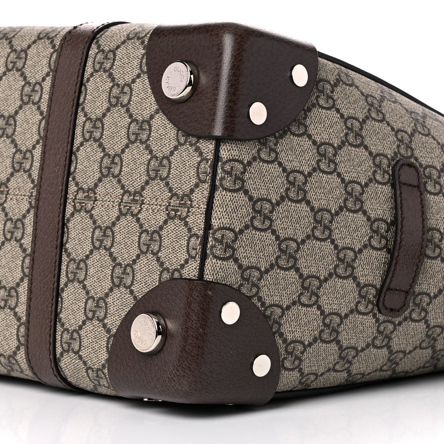 GG Supreme Monogram Textured Dollar Calfskin Medium Detail Tote Beige Ebony New Acero