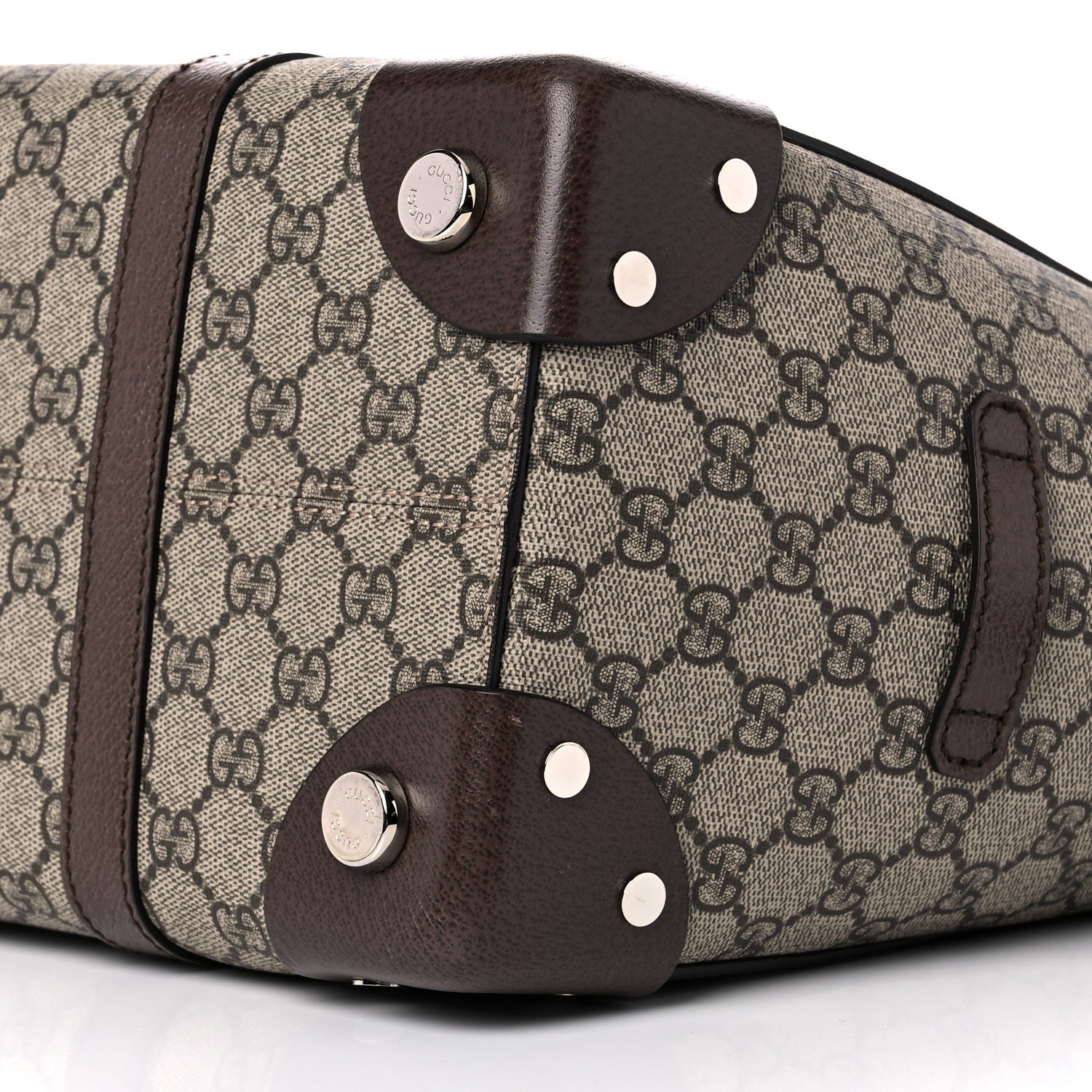 Gucci GG Supreme Monogram Textured Dollar Calfskin Medium Detail Tote Beige Ebony New Acero 9 of 11