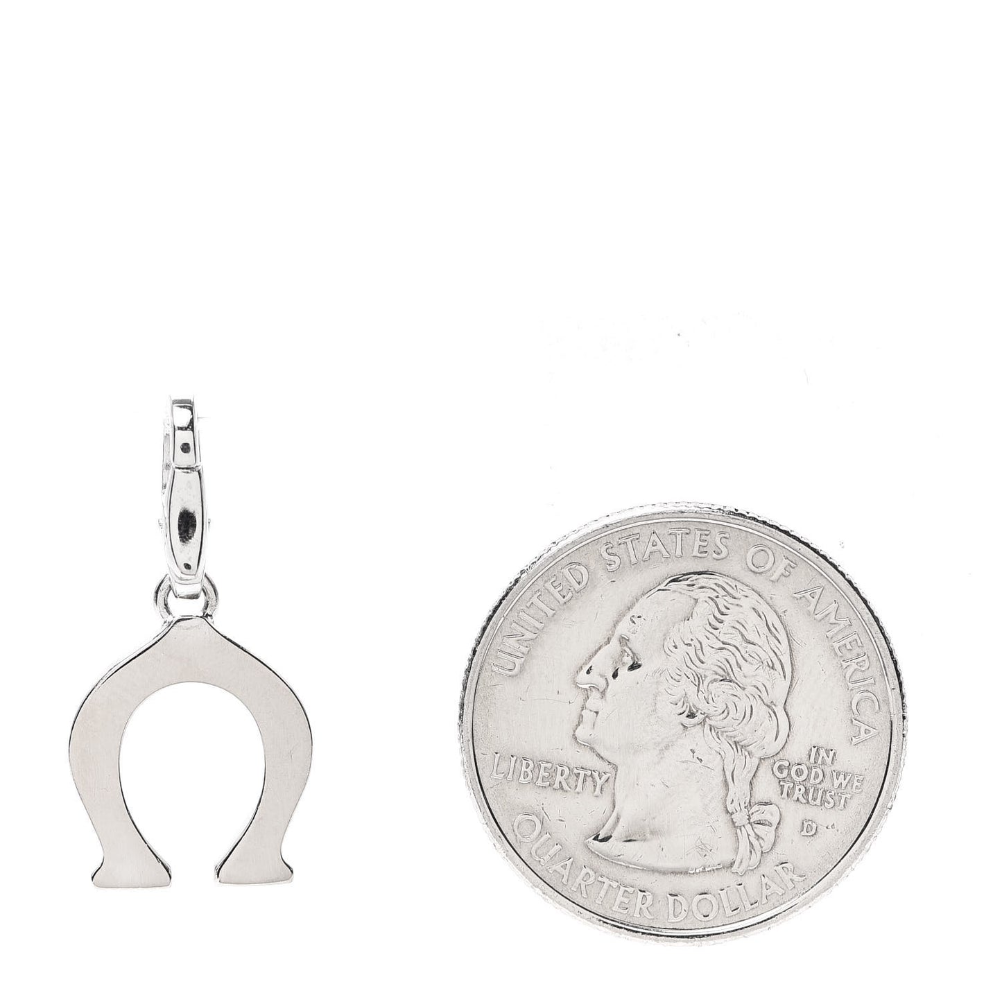 18K White Gold Diamond Horseshoe Charm