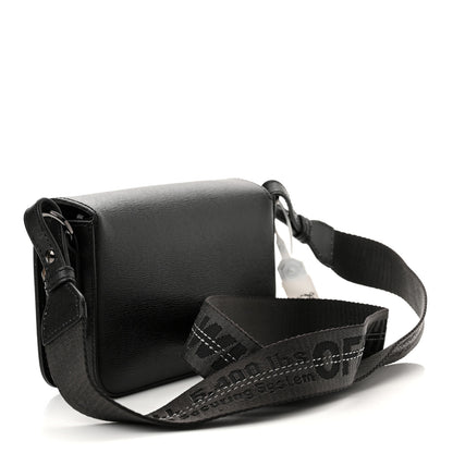 Off-White Saffiano Striped Mini Diag Binder Clip Bag Black White 3 of 10