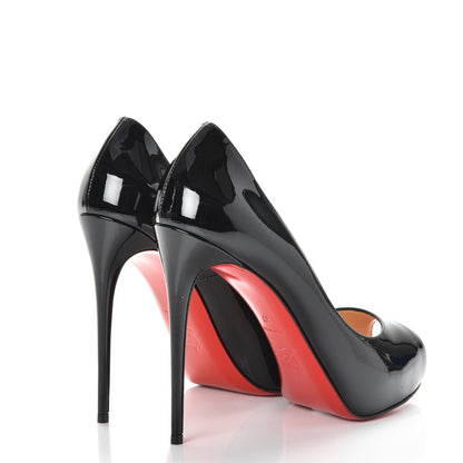 Christian Louboutin Patent New Very Prive 120 Pumps 37 Black Red 4 of 8