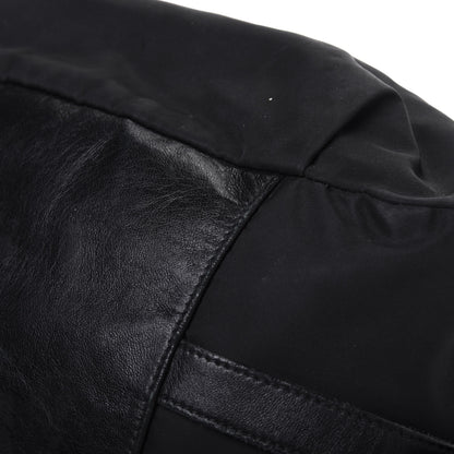 Prada Nylon Tessuto Soft Calfskin Small Shopping Satchel Black 14 of 34