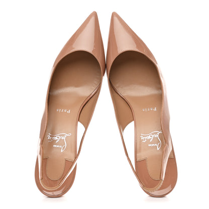 Christian Louboutin Patent Hot Chick Slingback 70 Pumps 41 Nude 2 of 11