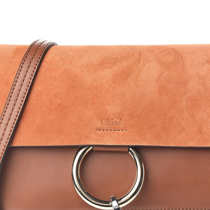 Chloe Suede Calfskin Small Faye Shoulder Bag Tobacco 6 of 9