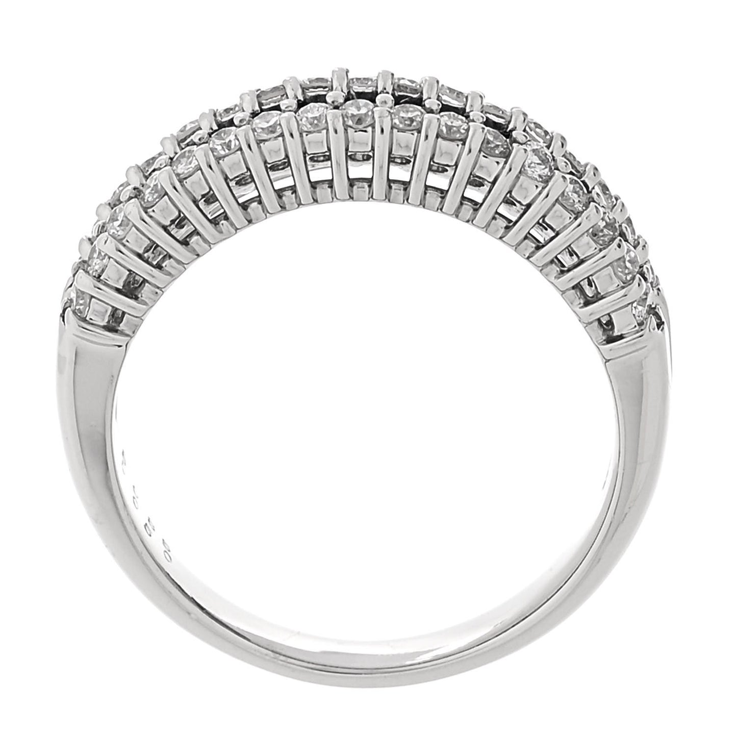 Platinum Diamond Blue Sapphire 0.50ctw Three Row Ring 53 6.5