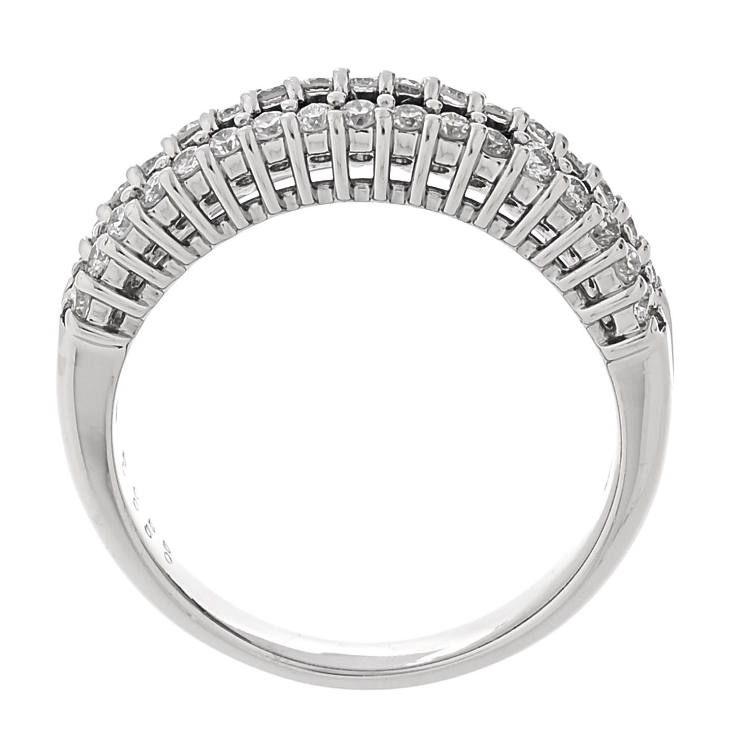 Parker & West by FASHIONPHILE Platinum Diamond Blue Sapphire 0.50ctw Three Row Ring 53 6.5 5 of 9