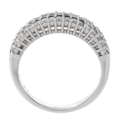 Parker & West by FASHIONPHILE Platinum Diamond Blue Sapphire 0.50ctw Three Row Ring 53 6.5 5 of 9