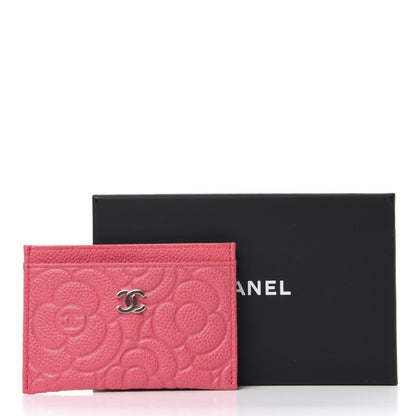 Chanel Caviar Camellia Embossed Card Holder Pink 8 of 8