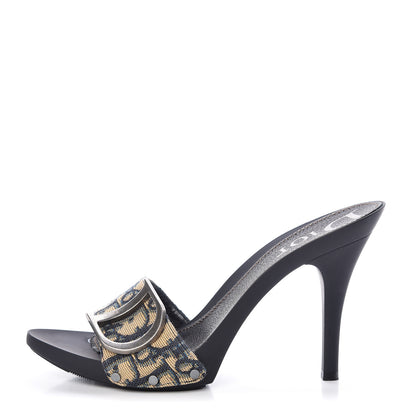 Christian Dior Canvas Monogram Sandals 38.5 Blue Marine 1 of 11