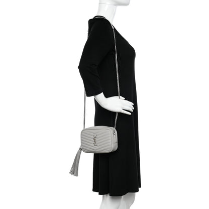 Saint Laurent Grain De Poudre Matelasse Monogram Mini Lou Camera Bag Granite 2 of 10