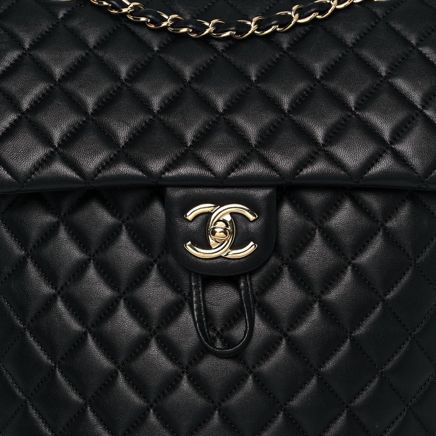Lambskin Quilted Large Urban Spirit Backpack Black