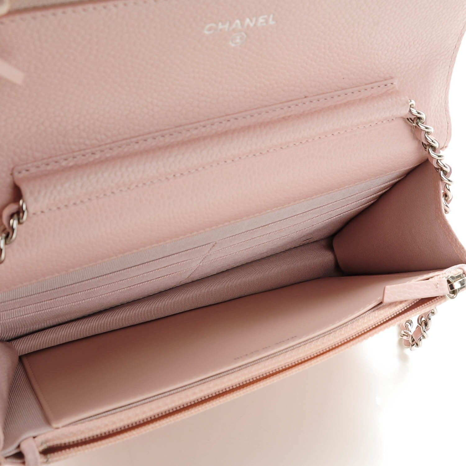 Chanel Pearly Caviar Quilted Wallet On Chain WOC Pink 8 of 8