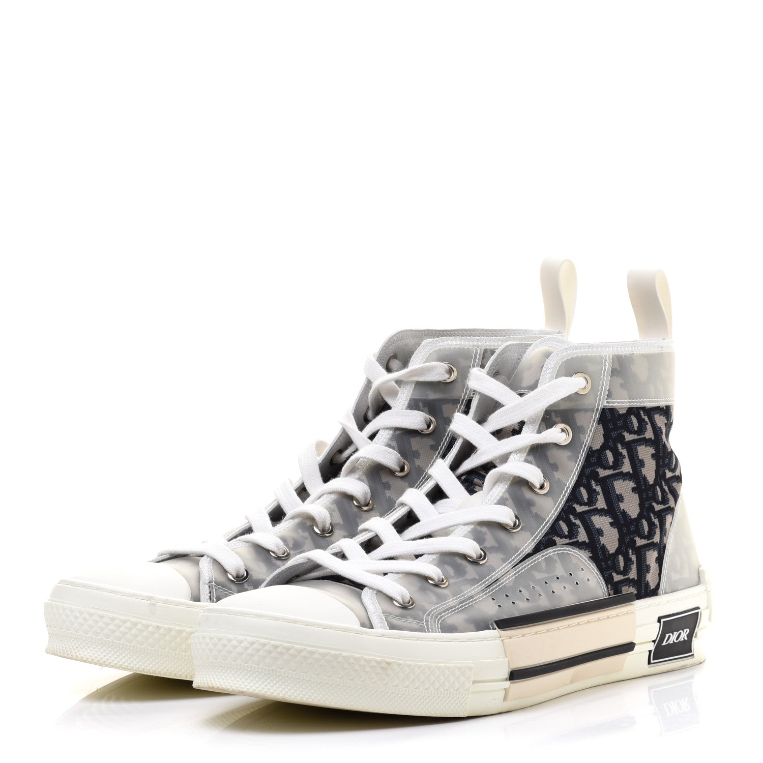 Christian Dior Technical Canvas Oblique Pixel Mens B23 High Top Sneakers 42 White 3 of 9