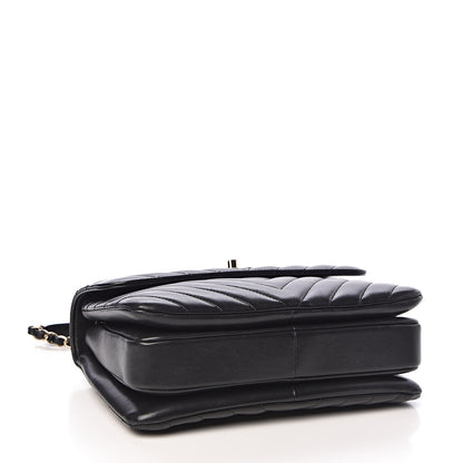 Chanel Lambskin Chevron Quilted Small Trendy CC Dual Handle Flap Bag Black 4 of 11