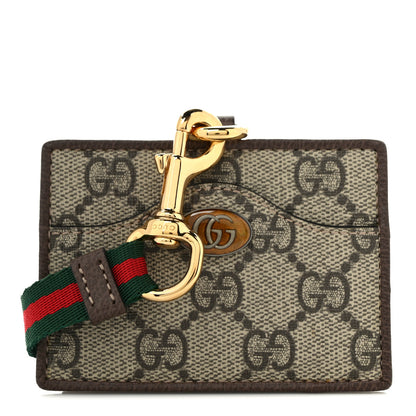 Gucci GG Supreme Monogram Ophidia ID Holder Beige Ebony New Acero 1 of 6