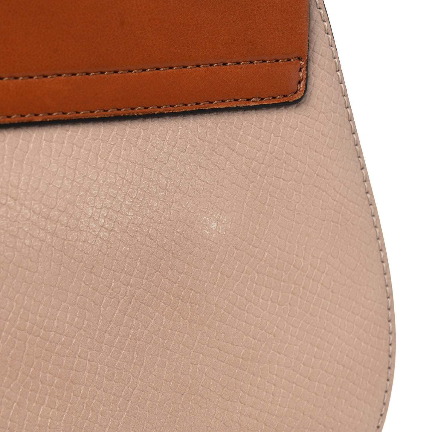 Grained Calfskin Lambskin Mini Bi-Color Drew Shoulder Bag Powder Beige Caramel
