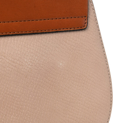 Chloe Grained Calfskin Lambskin Mini Bi-Color Drew Shoulder Bag Powder Beige Caramel 11 of 14