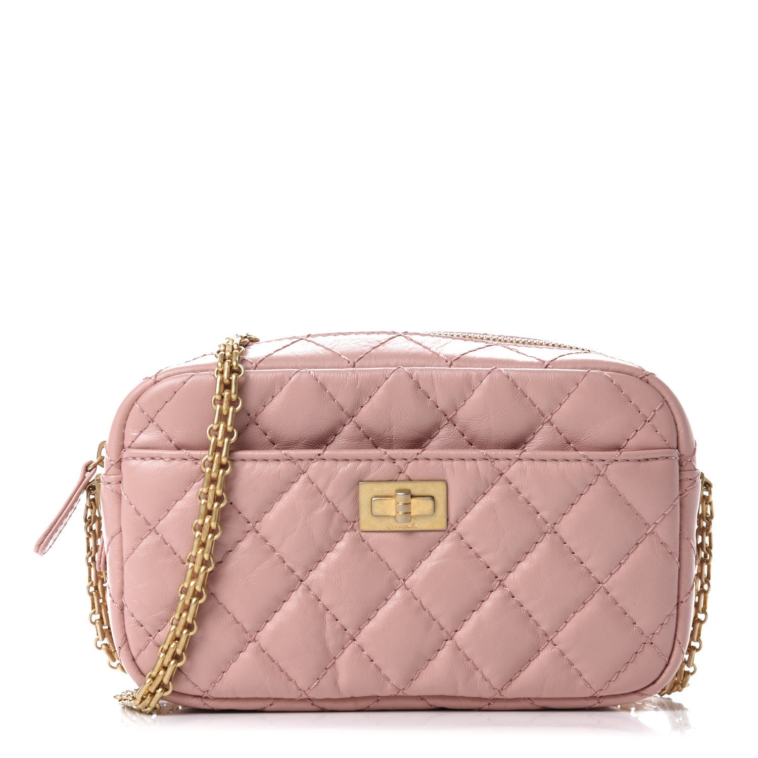 Chanel Aged Calfskin Quilted Mini Reissue Camera Case Pink 1 of 10