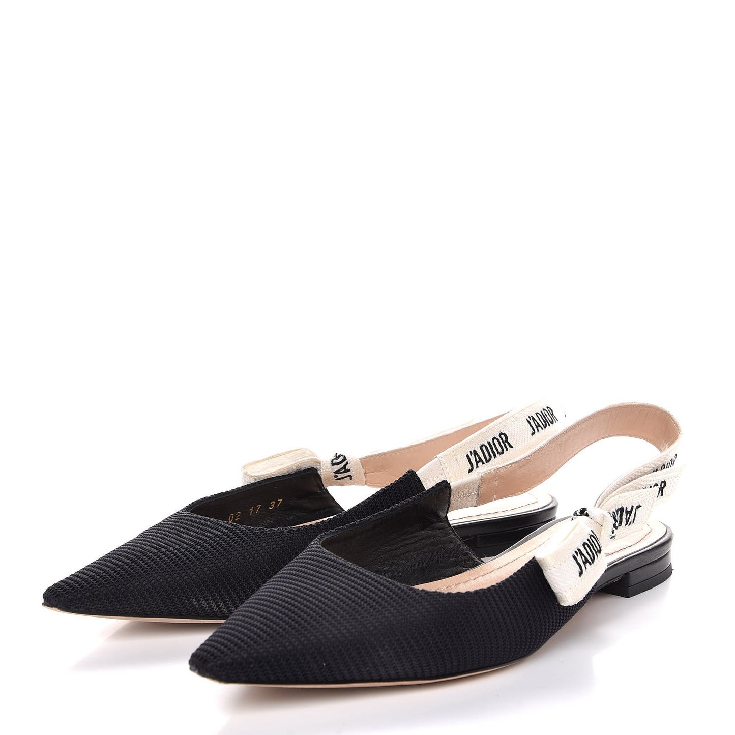Technical Canvas Ribbon J'Adior Slingback Ballet Flats 37 Black