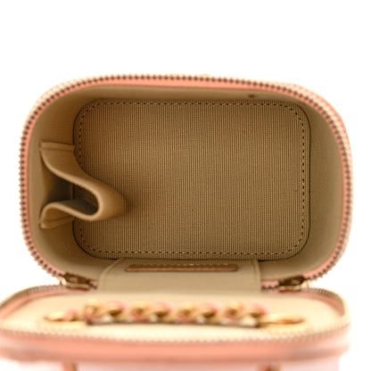 Chanel Lambskin Quilted Pearl Crush Mini Vanity Case With Chain Light Beige 5 of 11