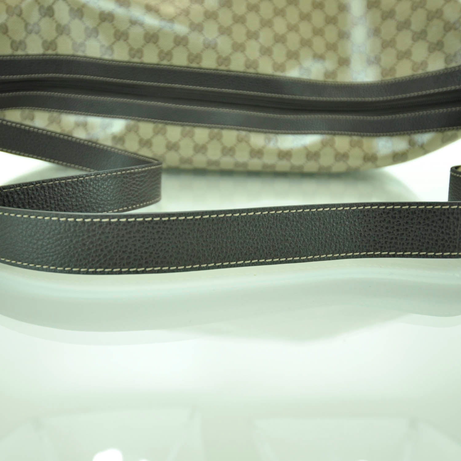 Gucci Crystal Monogram Large Travel Hobo Beige Brown 6 of 9