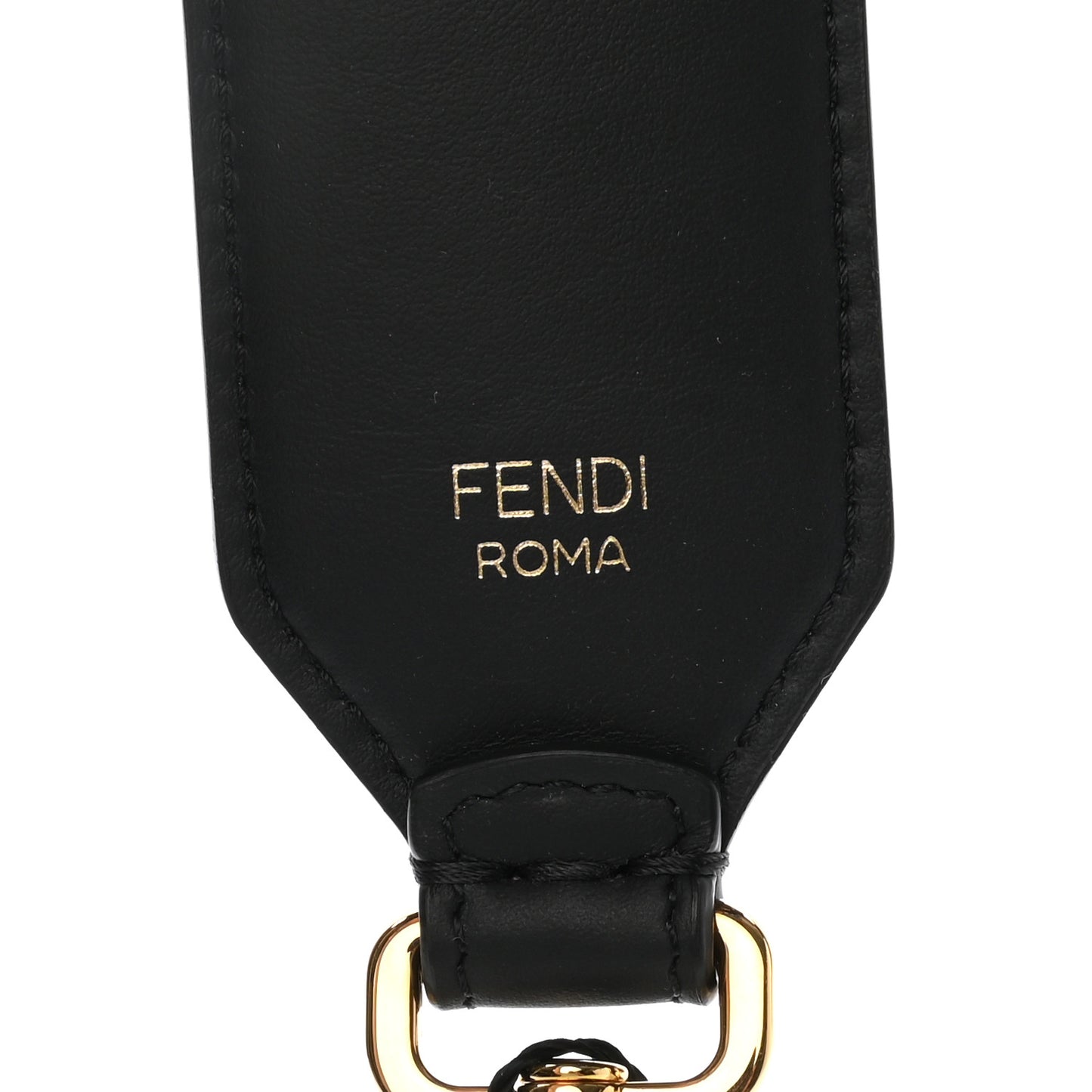 Calfskin F is Fendi FF Studded Strap Black