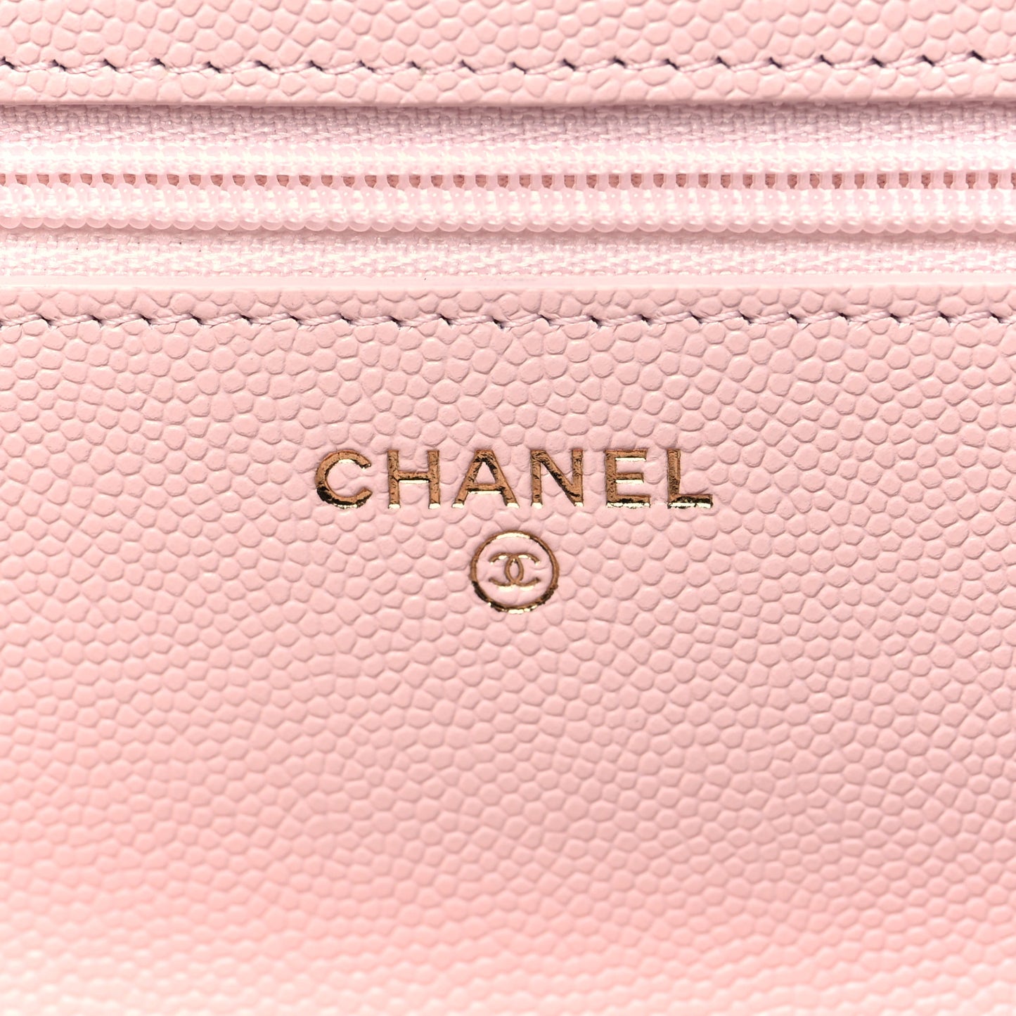 Caviar Quilted Crystal CC Wallet On Chain WOC Light Pink