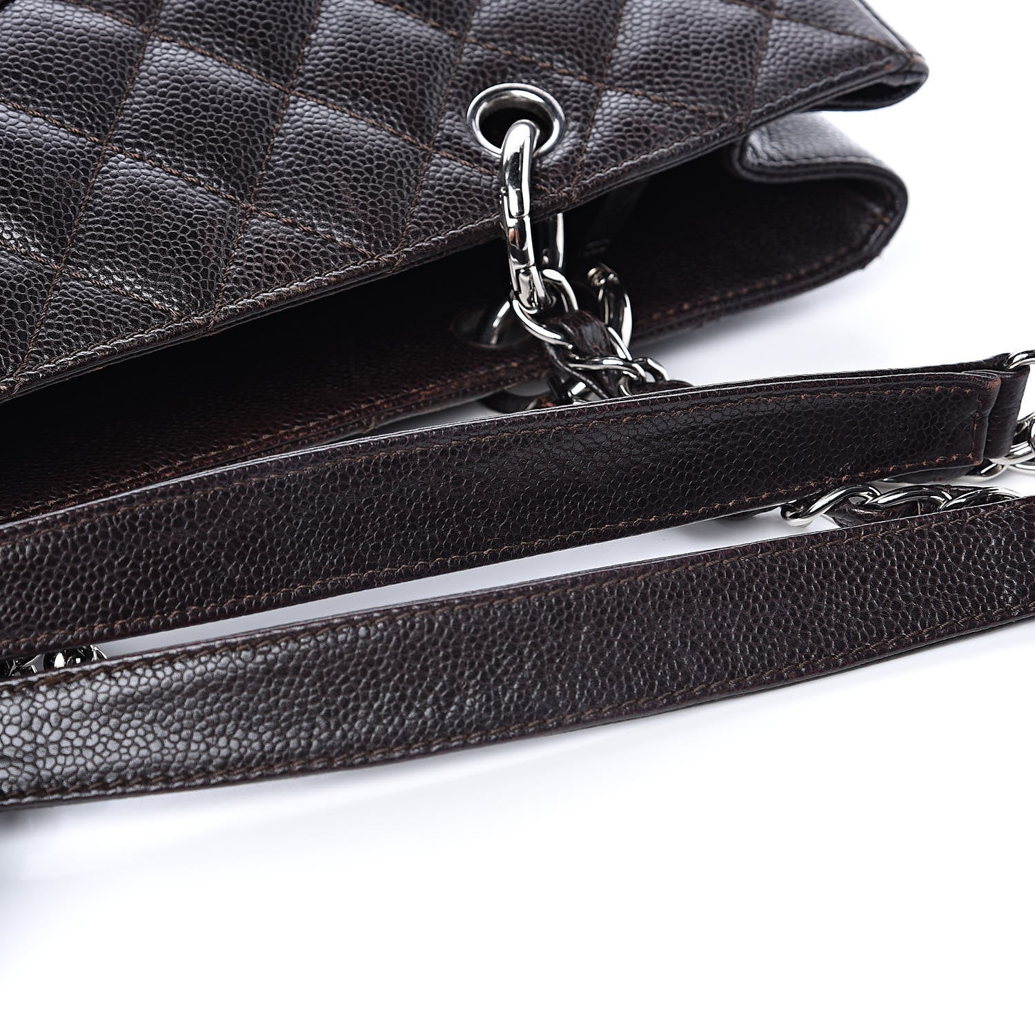 Chanel Caviar Quilted Grand Shopping Tote GST Dark Brown 17 of 19