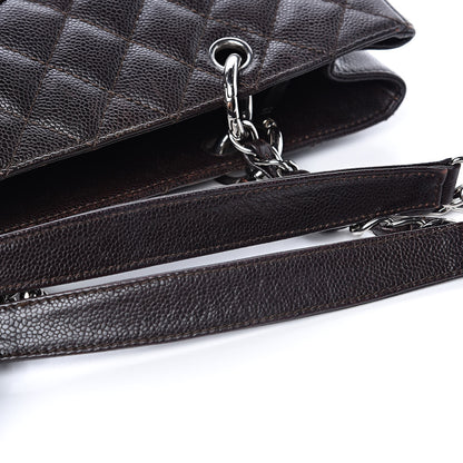 Chanel Caviar Quilted Grand Shopping Tote GST Dark Brown 17 of 19