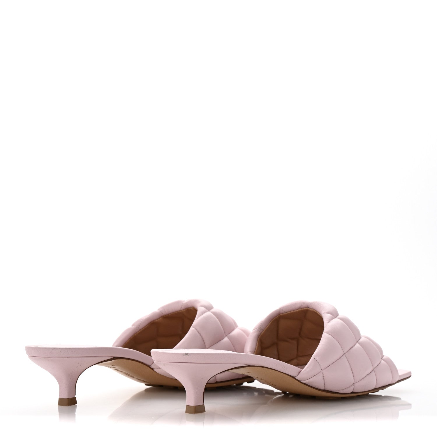 Bottega Veneta Nappa Padded Kitten Heel Mule Sandals 37.5 Cameo 5 of 10