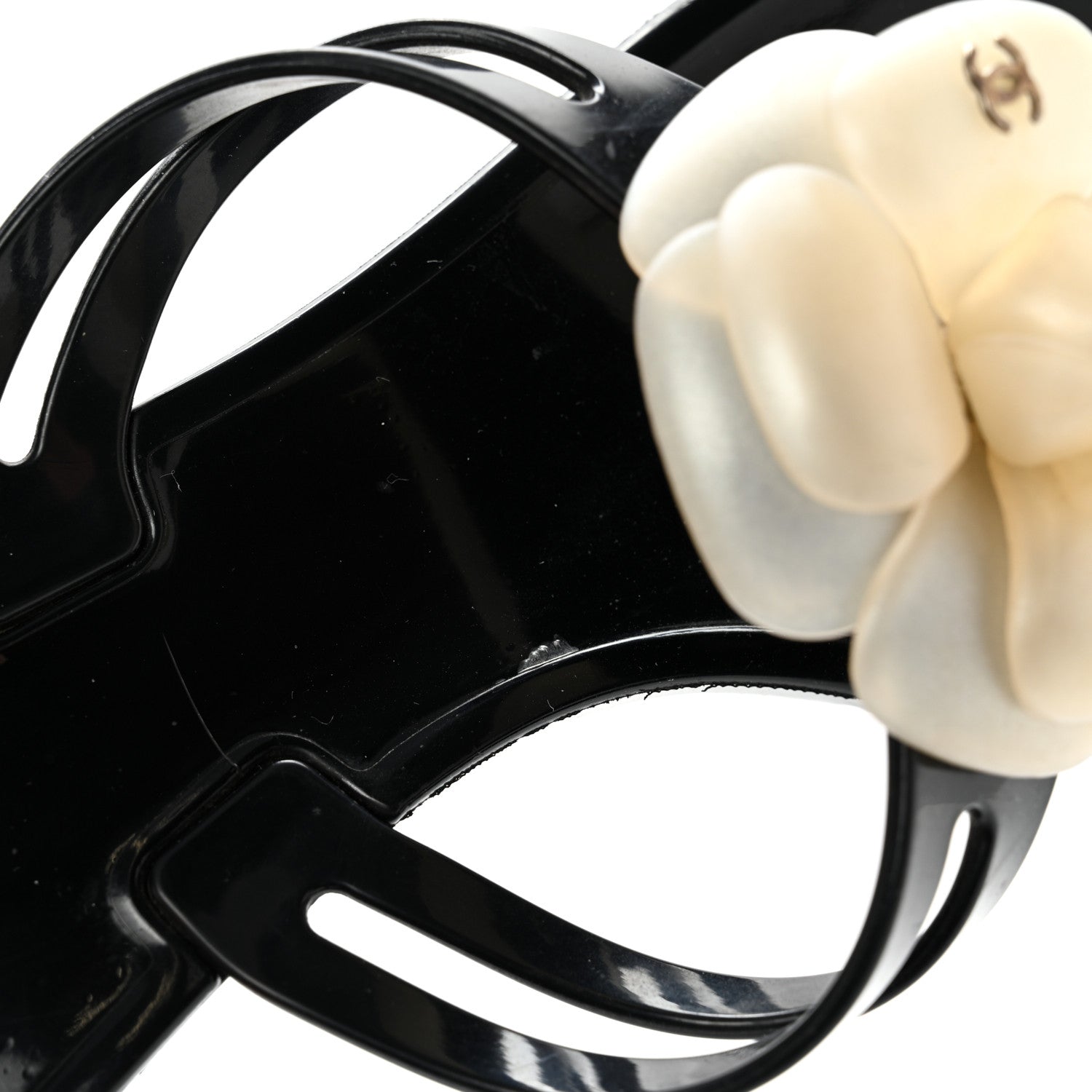 Chanel Jelly Camellia Thong Sandals 41 Black Ivory 10 of 12