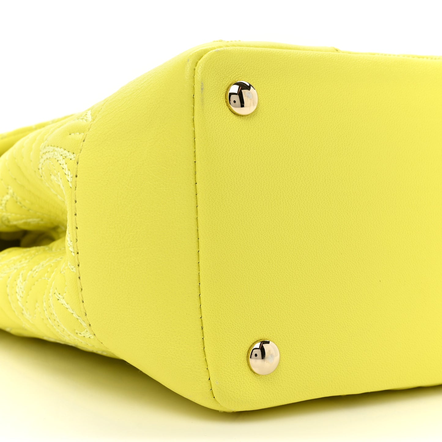 Barocco Quilted Nappa Altea Vanitas Satchel Yellow