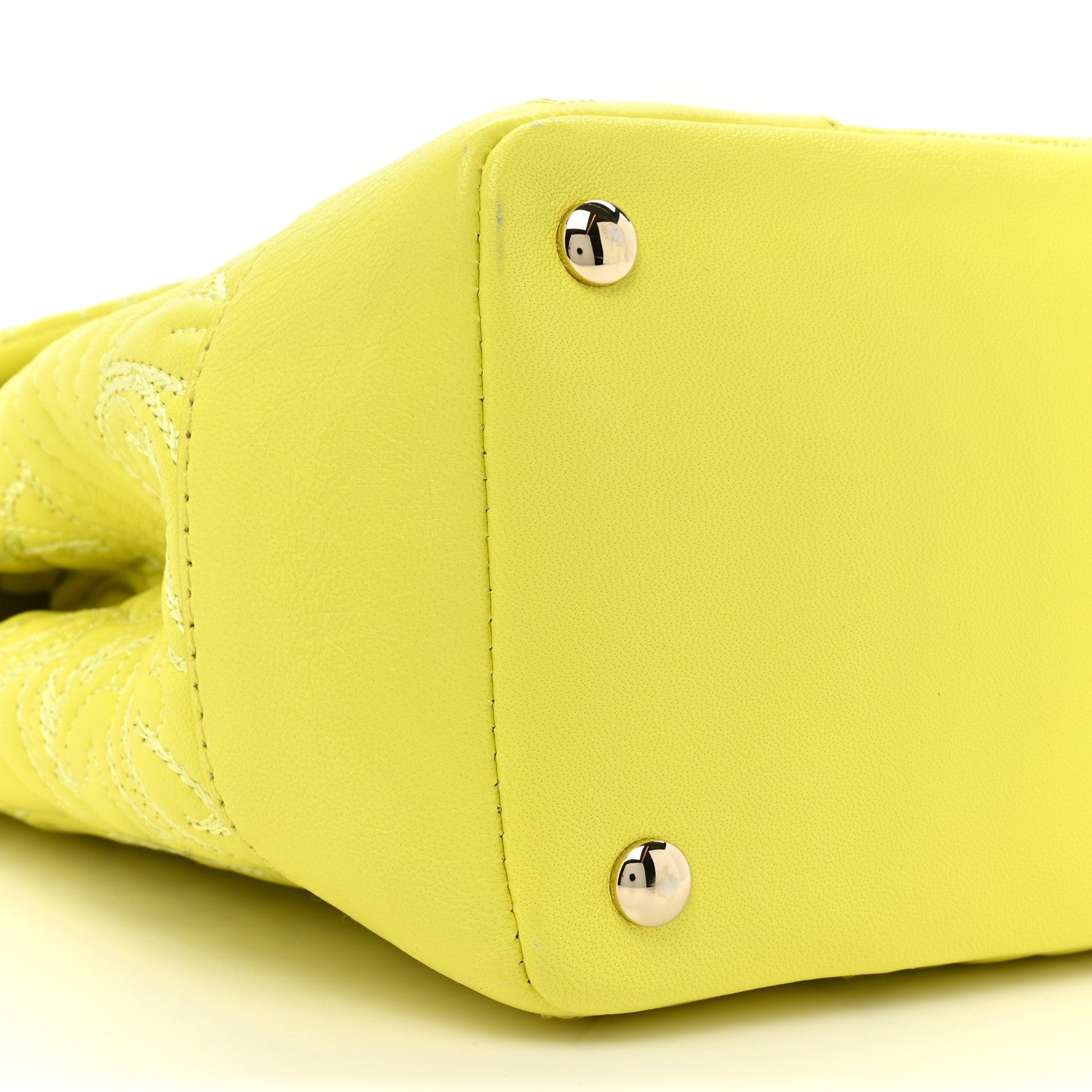 Versace Barocco Quilted Nappa Altea Vanitas Satchel Yellow 8 of 12