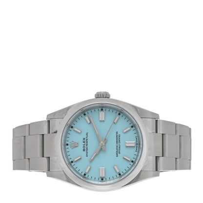 Rolex Stainless Steel 36mm Oyster Perpetual Watch Turquoise 126000 2 of 5