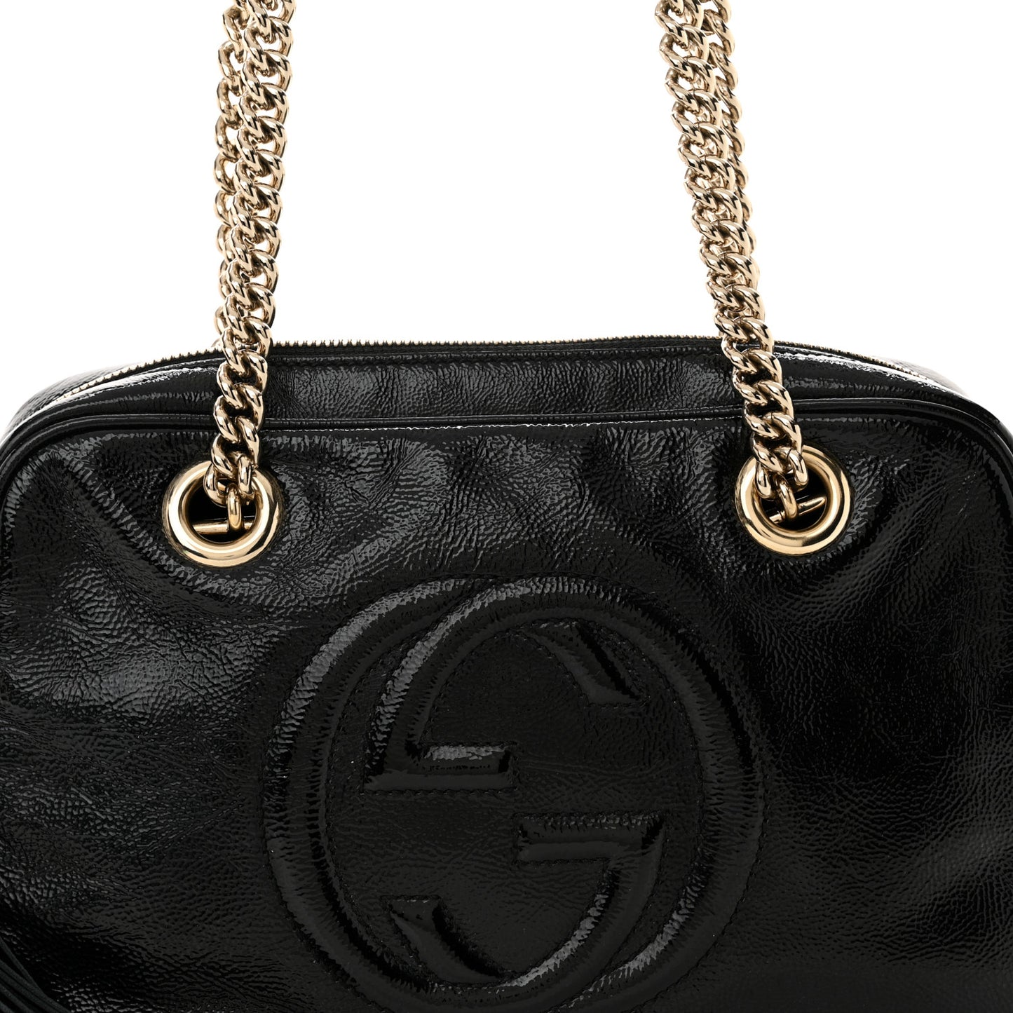 Soft Patent Small Soho Bowler Black