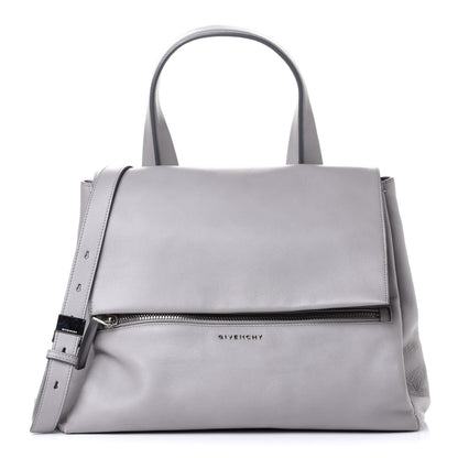 Givenchy Grained Calfskin Medium Pandora Pure Flap Bag Pearl Grey 2 of 19