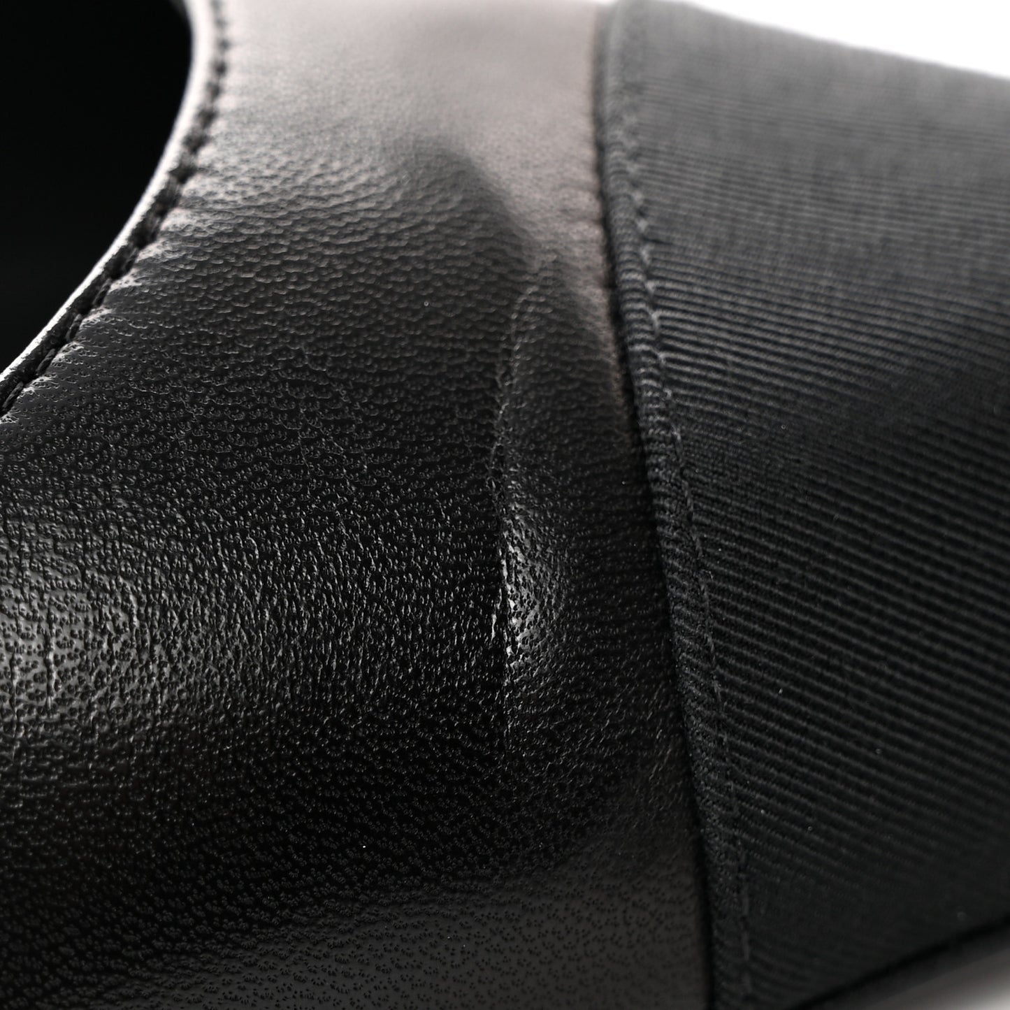 Lambskin Grosgrain Cap Toe CC Mary Jane Flats 39.5 Black