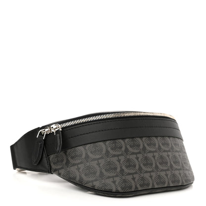 Salvatore Ferragamo Gancini Monogram Calfskin Waist Bag Black Grey 4 of 10