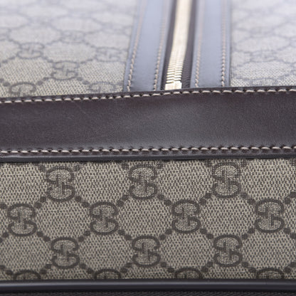 Gucci GG Supreme Monogram Selleria Calfskin Four Wheel Carry On Suitcase Beige Ebony Cocoa 10 of 11